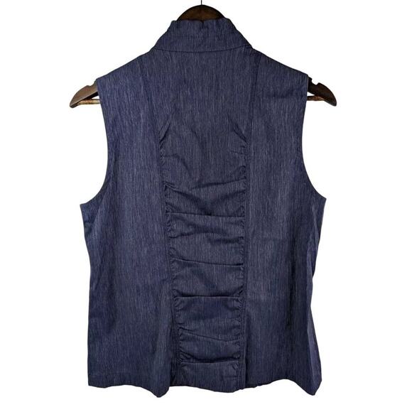 Chico's Zenergy Neema Indigo Ruched Zip Front Vest Womens Size 1/ M. 570211214 - Picture 2 of 5